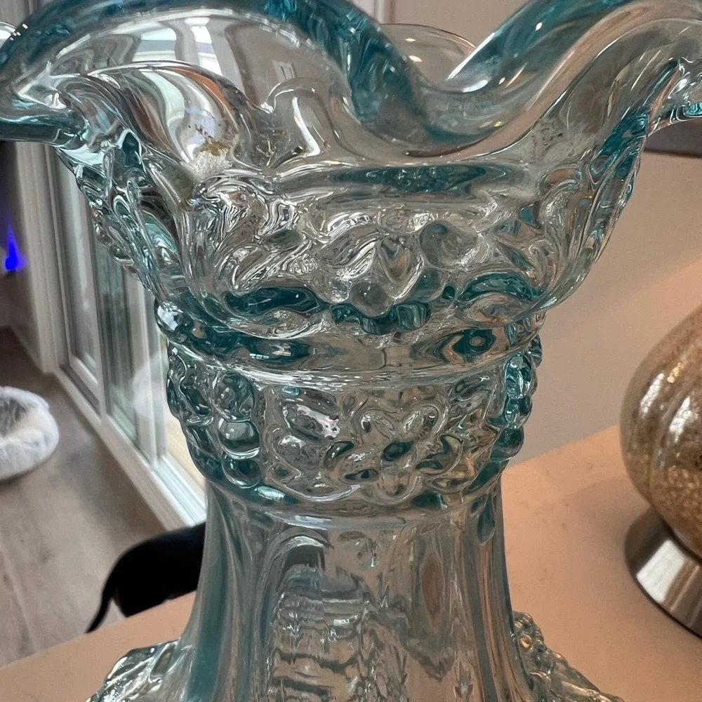 Vintage Lenox Imperial Glass Loganberry Vase - Blue carnival iridescent
